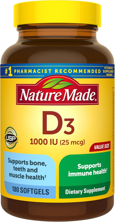 Vitamina D3 1000 UI - 180 cápsulas