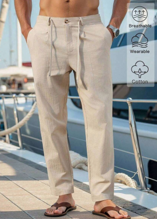 Pantalones largos de lino